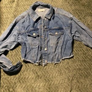 PacSun Blue Cropped Denim Jacket